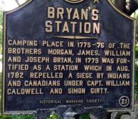 <h2>Marker 21</h2><p>Bryan's Station<br>Marker 21<br>County: Fayette<br>Location: 5 miles North of Lexington, Bryan Station Pike<br>Photographed by Sharla Gross<br></p>